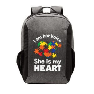 I Am His Voice He Is My Heart Autism Awareness Mom Dad Cute Gift Vector Backpack