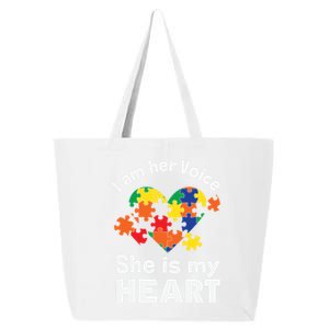 I Am His Voice He Is My Heart Autism Awareness Mom Dad Cute Gift 25L Jumbo Tote