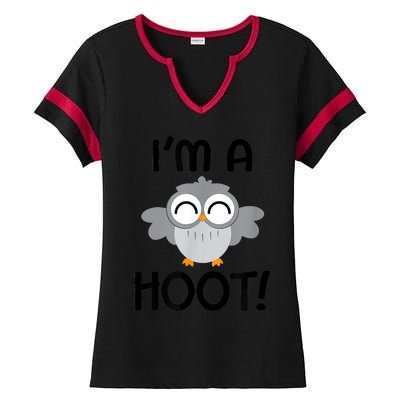 I'm A Hoot! Happy Little Owl Pun Ladies Halftime Notch Neck Tee