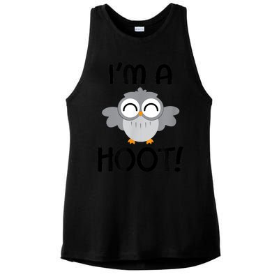 I'm A Hoot! Happy Little Owl Pun Ladies PosiCharge Tri-Blend Wicking Tank