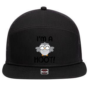 I'm A Hoot! Happy Little Owl Pun 7 Panel Mesh Trucker Snapback Hat