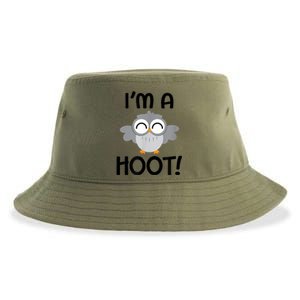 I'm A Hoot! Happy Little Owl Pun Sustainable Bucket Hat