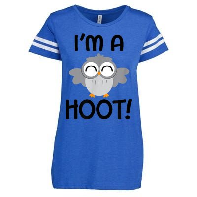 I'm A Hoot! Happy Little Owl Pun Enza Ladies Jersey Football T-Shirt