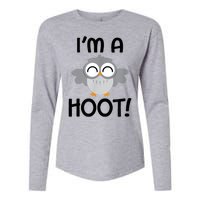 I'm A Hoot! Happy Little Owl Pun Womens Cotton Relaxed Long Sleeve T-Shirt