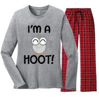 I'm A Hoot! Happy Little Owl Pun Women's Long Sleeve Flannel Pajama Set 