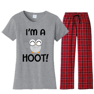 I'm A Hoot! Happy Little Owl Pun Women's Flannel Pajama Set