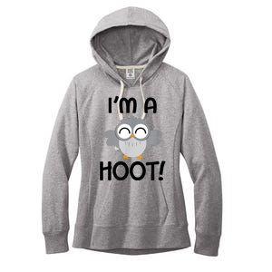 I'm A Hoot! Happy Little Owl Pun Women's Fleece Hoodie