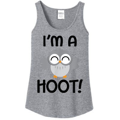 I'm A Hoot! Happy Little Owl Pun Ladies Essential Tank