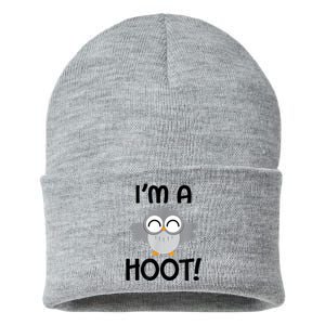 I'm A Hoot! Happy Little Owl Pun Sustainable Knit Beanie