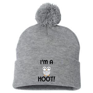 I'm A Hoot! Happy Little Owl Pun Pom Pom 12in Knit Beanie