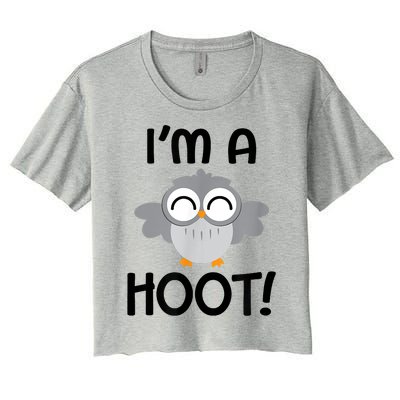 I'm A Hoot! Happy Little Owl Pun Women's Crop Top Tee