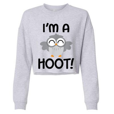 I'm A Hoot! Happy Little Owl Pun Cropped Pullover Crew