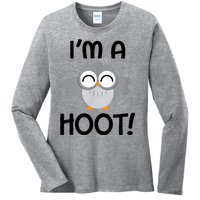 I'm A Hoot! Happy Little Owl Pun Ladies Long Sleeve Shirt