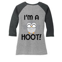 I'm A Hoot! Happy Little Owl Pun Women's Tri-Blend 3/4-Sleeve Raglan Shirt