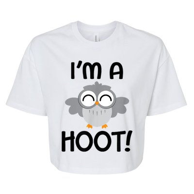 I'm A Hoot! Happy Little Owl Pun Bella+Canvas Jersey Crop Tee