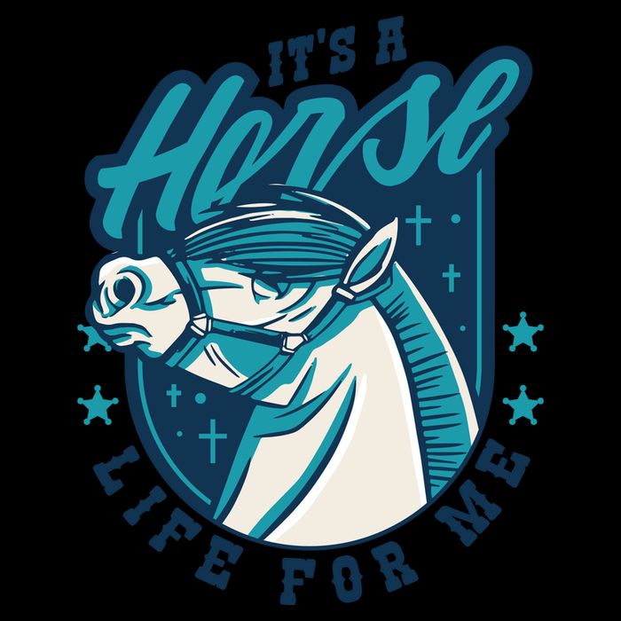 It's A Horse Life For Me Cropped Pullover Crew