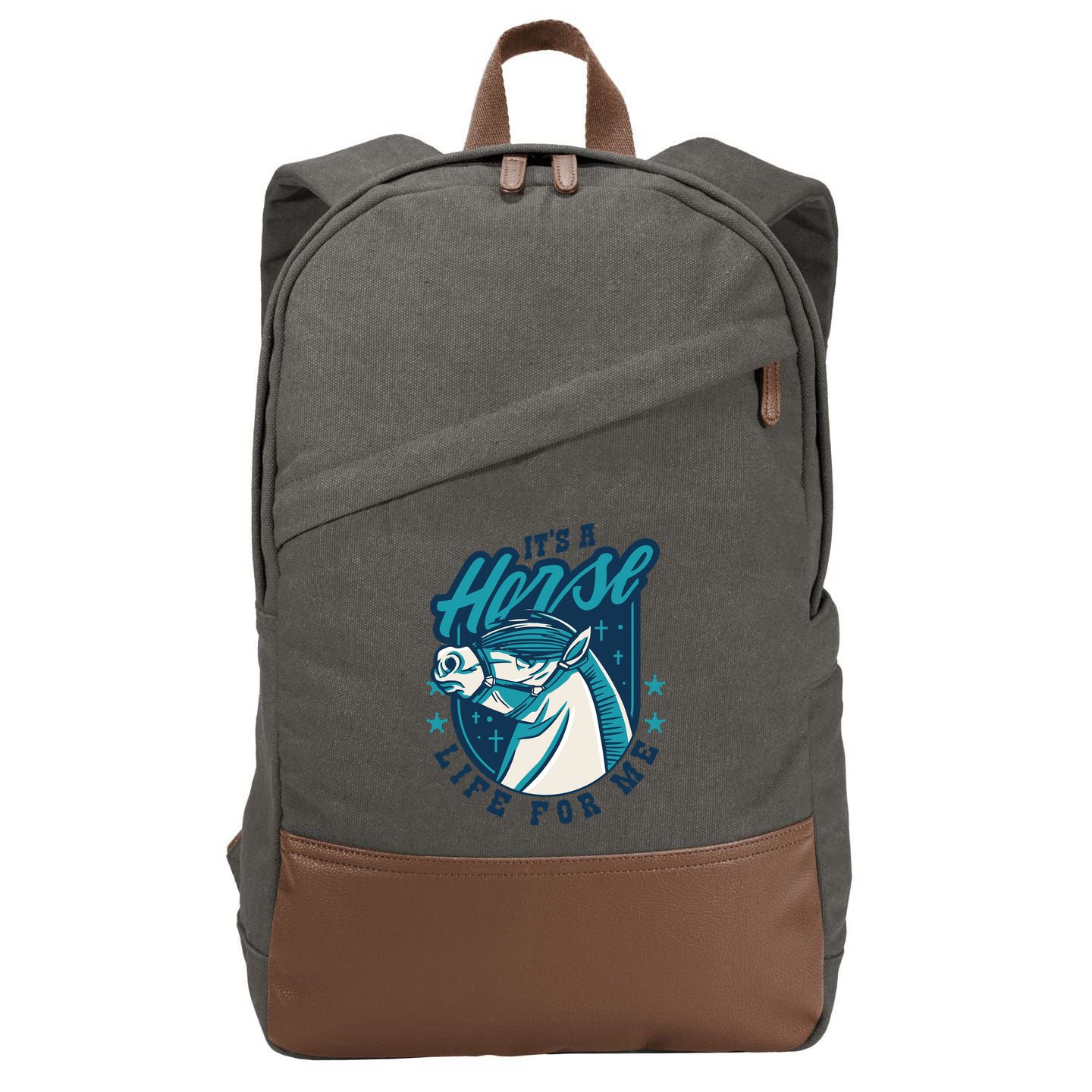 It's A Horse Life For Me Cotton Canvas Backpack