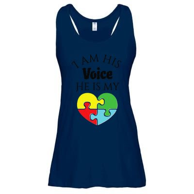 I Am His Voice He Is My Heart Autism Awareness Love Ladies Essential Flowy Tank