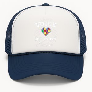 I Am His Voice He Is My Heart Autism Awareness Trucker Hat