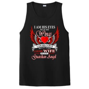 I Am His Wife He Is My Guardian Angel For Wife Lost Husband Gift PosiCharge Competitor Tank