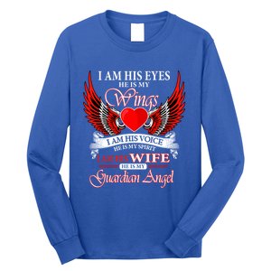 I Am His Wife He Is My Guardian Angel For Wife Lost Husband Gift Long Sleeve Shirt