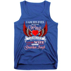 I Am His Wife He Is My Guardian Angel For Wife Lost Husband Gift Tank Top