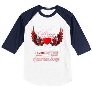 I Am His Wife He Is My Guardian Angel For Wife Lost Husband Gift Baseball Sleeve Shirt