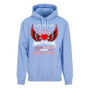 I Am His Wife He Is My Guardian Angel For Wife Lost Husband Gift Unisex Surf Hoodie