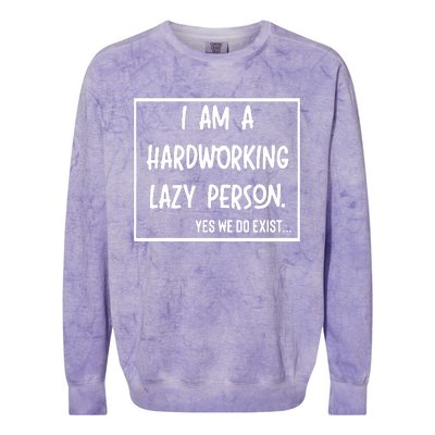 IM A Hardworking Lazy Person Colorblast Crewneck Sweatshirt