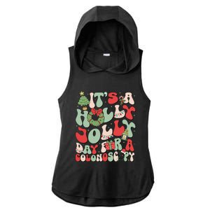 ItS A Holly Xmas Day For A Colonoscopy Christmas Ladies PosiCharge Tri-Blend Wicking Draft Hoodie Tank