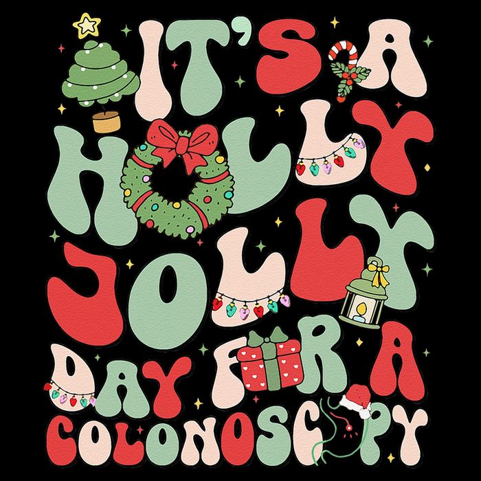 ItS A Holly Xmas Day For A Colonoscopy Christmas 7-Panel Snapback Hat