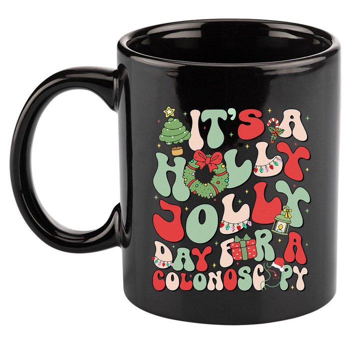 ItS A Holly Xmas Day For A Colonoscopy Christmas 11oz C Handle Ceramic Mug