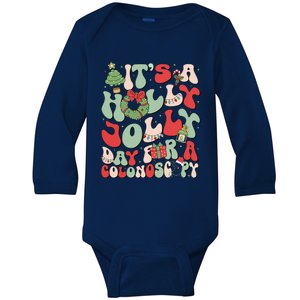 ItS A Holly Xmas Day For A Colonoscopy Christmas Baby Long Sleeve Bodysuit