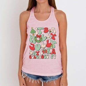 ItS A Holly Xmas Day For A Colonoscopy Christmas Women's Knotted Racerback Tank