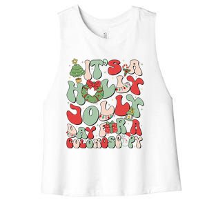 ItS A Holly Xmas Day For A Colonoscopy Christmas Women's Racerback Cropped Tank