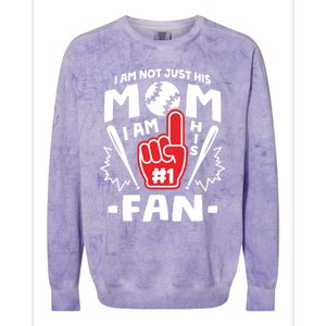 I Am His Number 1 Fan Funny Baseball Mom Gift Great Gift Colorblast Crewneck Sweatshirt