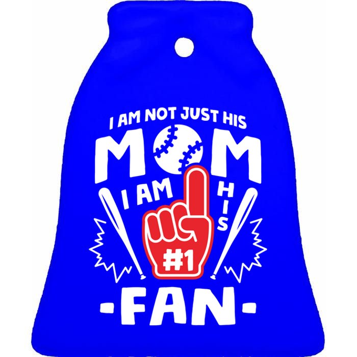 I Am His Number 1 Fan Funny Baseball Mom Gift Great Gift Ceramic Bell Ornament