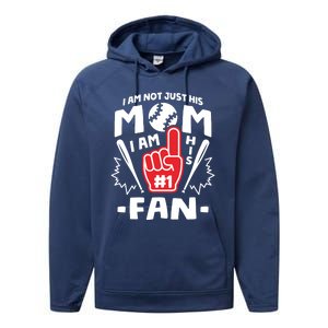 I Am His Number 1 Fan Funny Baseball Mom Gift Great Gift Performance Fleece Hoodie