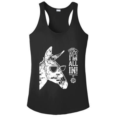 I'm All In Funny Poker Donkey Ladies PosiCharge Competitor Racerback Tank