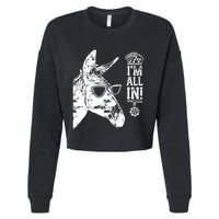 I'm All In Funny Poker Donkey Cropped Pullover Crew