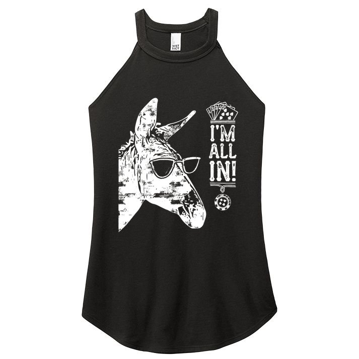 I'm All In Funny Poker Donkey Women's Perfect Tri Rocker Tank
