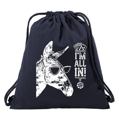 I'm All In Funny Poker Donkey Drawstring Bag