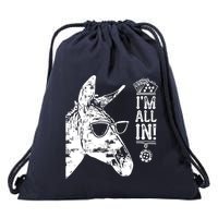 I'm All In Funny Poker Donkey Drawstring Bag