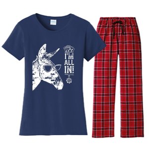 I'm All In Funny Poker Donkey Women's Flannel Pajama Set