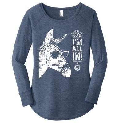 I'm All In Funny Poker Donkey Women's Perfect Tri Tunic Long Sleeve Shirt