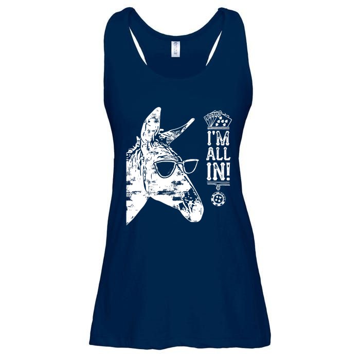 I'm All In Funny Poker Donkey Ladies Essential Flowy Tank