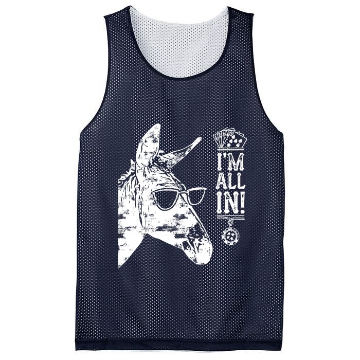 I'm All In Funny Poker Donkey Mesh Reversible Basketball Jersey Tank