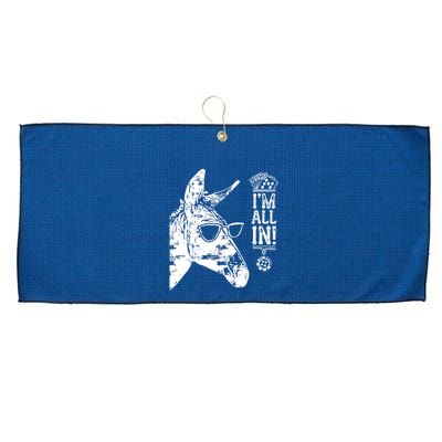 I'm All In Funny Poker Donkey Large Microfiber Waffle Golf Towel