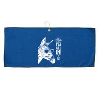 I'm All In Funny Poker Donkey Large Microfiber Waffle Golf Towel