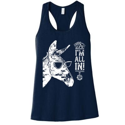 I'm All In Funny Poker Donkey Women's Racerback Tank